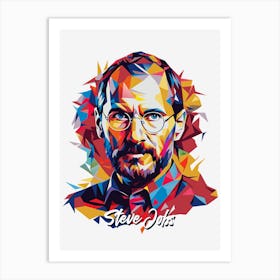 Steve Jobs 04 Portrait WPAP Pop Art Art Print