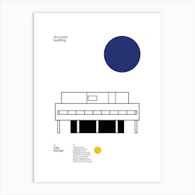 Le Corbusier Villa Savoye France Modern Architecture Art Print | Graphic Illustration Abstract Poster Art Print