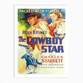 Movie Poster, Western, Cowboy Star Art Print