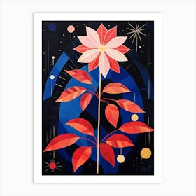 Poinsettia 3 Hilma Af Klint Inspired Flower Illustration Art Print