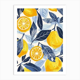 Lemons Pattern Art Print