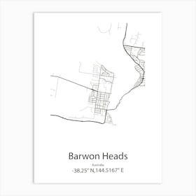 Barwon Heads,Australia Minimalist Map Art Print