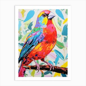 Colourful Bird Painting Finch 4 Art Print