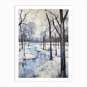 Winter City Park Painting Franklin Delano Roosevelt Park Philadelphia 2 Art Print