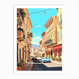 Nice, France, Flat Illustration 4 Art Print