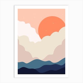 Sunset In The Mountains 1 Art Print