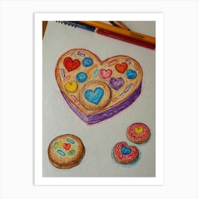 Heart Shaped Cookies 1 Art Print