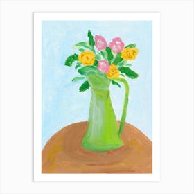 Floral Vase Oil Painting Art Print