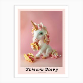 Toy Pastel Unicorn Eating Tacos Poster Art Print