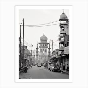 Hyderabad, India, Black And White Old Photo 2 Art Print