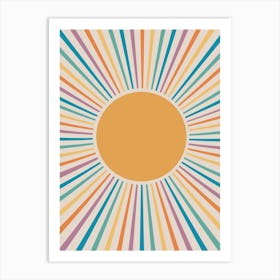 Retro Sunburst Art Print