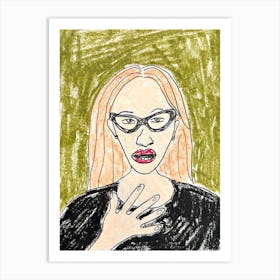 Woman With Glasses Art Print