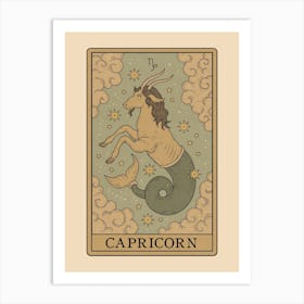 Capricorn Tarot Zodiac Art Print