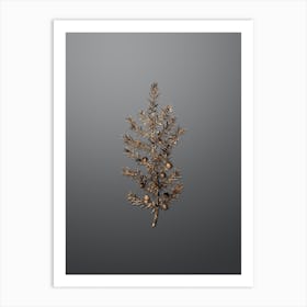 Gold Botanical Common Juniper on Soft Gray Art Print