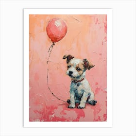 Cute Dog 6 With Balloon Art Print