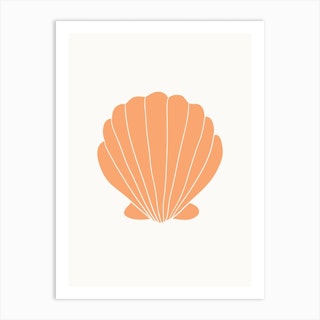 Orange Clam Shell Art Print