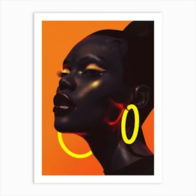 African Woman With Hoop Earrings 5 Art Print