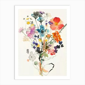 Prairie Clover 2 Collage Flower Bouquet Art Print