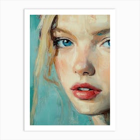 Portrait Of A Girl With Blue Eyes 1 Art Print