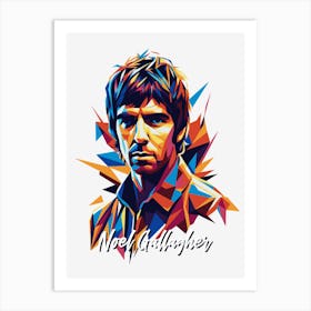 Oasis Noel Gallagher 03 Portrait Music Icon Style WPAP Pop Art Art Print