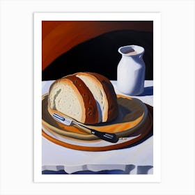 Bannock Bread Bakery Product Acrylic Painting Tablescape Art Print