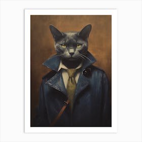 Gangster Cat Russian Blue Art Print
