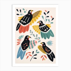 Folk Style Bird Painting Bald Eagle 2 Art Print