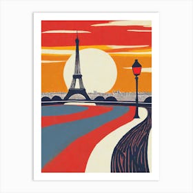 Sunset Over Paris Art Print