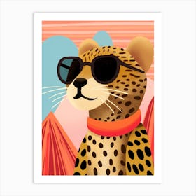 Little Cheetah 2 Wearing Sunglasses Art Print