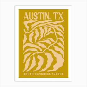 Golden Austin Abstract Art Print