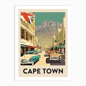 Cape Town Retro Travel Poster 1 Art Print