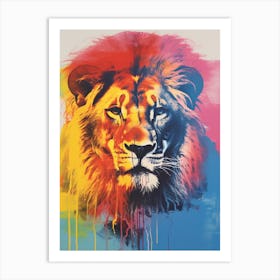 Lion Pop Art Risograph Inspired 3 Art Print