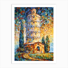 Tower Of Pisa Paul Signac Style 3 Art Print