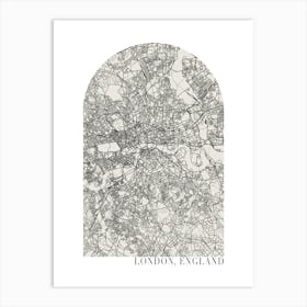 London England Boho Minimal Arch Street Map Art Print