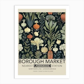 Borough Market 1 Vintage Underground Travel Poster Art Print