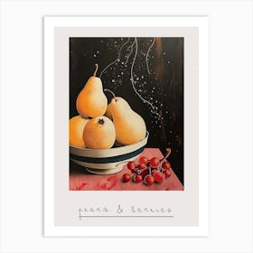 Pears And Berries Art Deco Poster Art Print