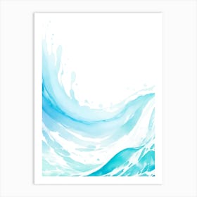 Blue Ocean Wave Watercolor Vertical Composition 147 Art Print