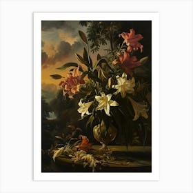 Baroque Floral Still Life Lily 2 Art Print