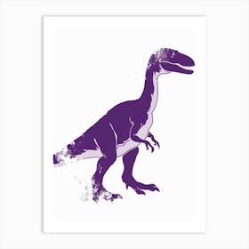 Purple Dinosaur Silhouette 2 Art Print