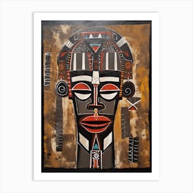 Masked Moods of Africa: Vibrant Art and Decor Tales Art Print