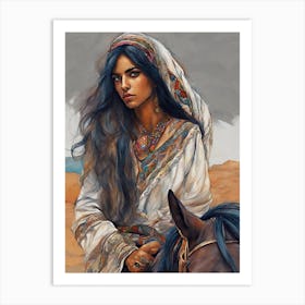 Arabian Woman With Horse Art Print