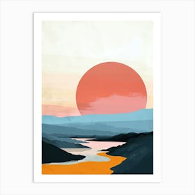 Sunset In The Desert, Minimalism 2 Art Print