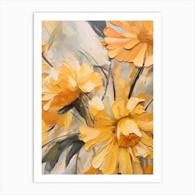 Fall Flower Painting Calendula 3 Art Print