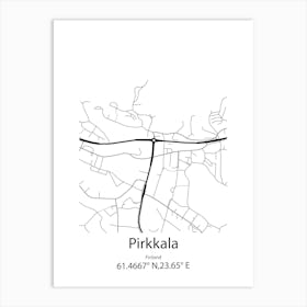 Pirkkala,Finland Minimalist Map Art Print