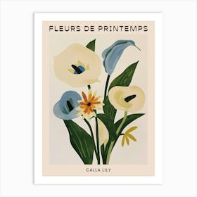 Spring Floral French Poster  Calla Lily 4 Art Print