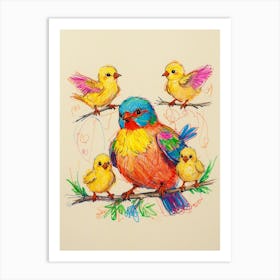 Family Of Birds 3 Art Print