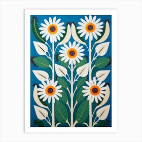 Flower Motif Painting Oxeye Daisy 2 Art Print
