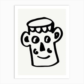 Frankenstein Cute Coffee Illustration Art Print