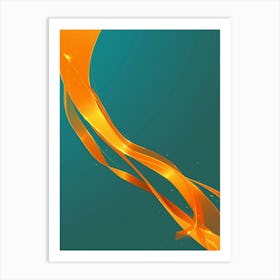 Abstract Orange Wavy Background Art Print