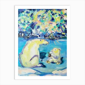 Polar Bear Christmas Art Print